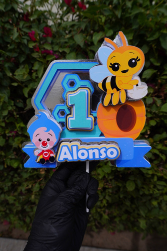 Cake Topper, Letreros Pastel, Personalizado C Vela Chispera Blanco Personalizado