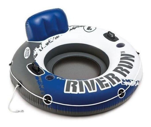 Boia Poltrona Inflável Intex Piscina River Run Azul 135cm