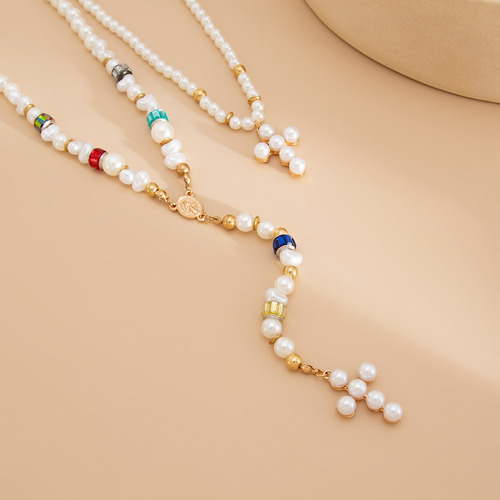 Collar De Cadena De Perlas De Imitación Con Colgante En Form