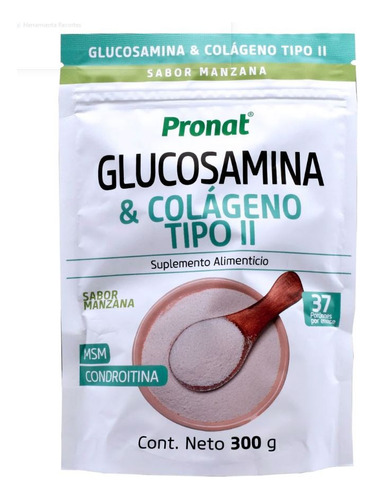 Suplemento Glucosamina & Colágeno Tipo 2 Pronat Sabor Neutro