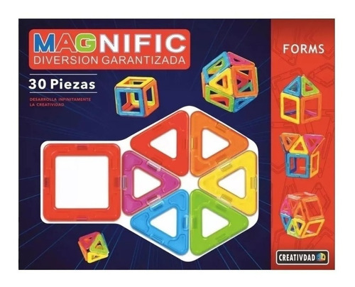 Imagen 7 de 10 de Juego Didactico Bloques Magnific Imanes Magnéticos Forms 30