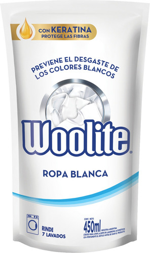 Jabón líquido Woolite Extra Blanco floral antibacterial repuesto 450 ml