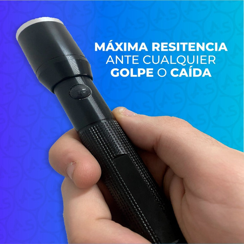 Imagen 6 de 10 de Linterna Led Pequeña De Mano A Pilas Aluminio Camping
