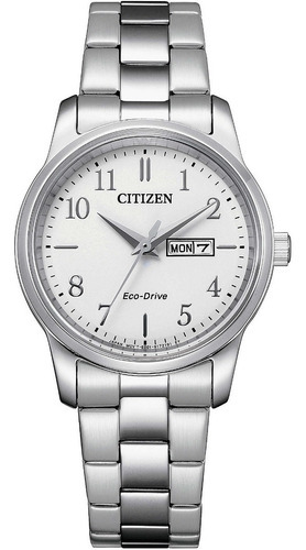 Reloj Citizen Pulsera Eco Drive Original Para Dama E-watch Color de la correa Plateado Color del bisel Plateado Color del fondo Blanco