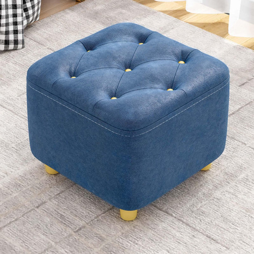 Reposapiés Taburete Para Pies Silla De Asiento Azul Oscuro