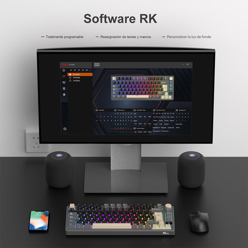 Teclado Mecánico Inalámbrico En Español Rkm75 Phantom