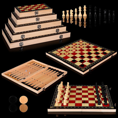 Juego De Ajedrez De Madera Plegable Para 2 Jugadores Juego