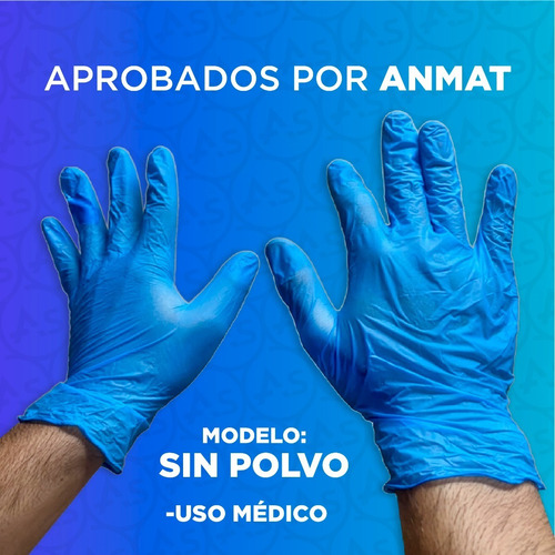 Imagen 5 de 10 de Guantes De Nitrilo Descartables Sin Polvo Medicos Caja X100