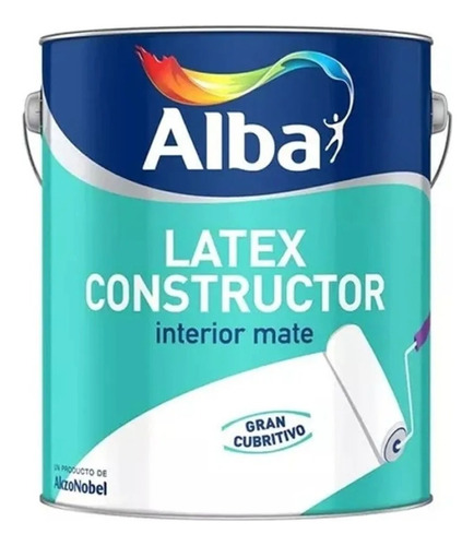Latex Interior Alba Constructor Profesional 1 Lt - Sagitario Acabado Mate Color Blanco