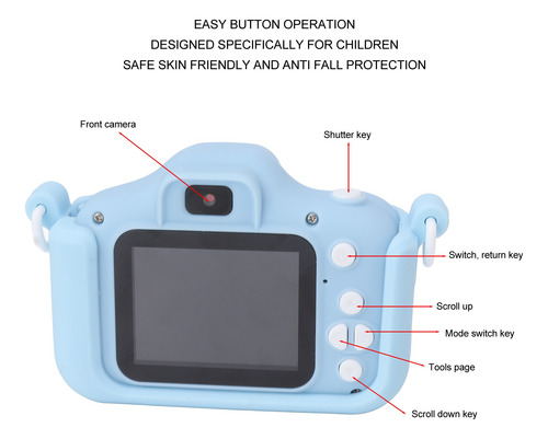Cámara Digital Para Niños Con Doble Lente, Grabación Hd De 2