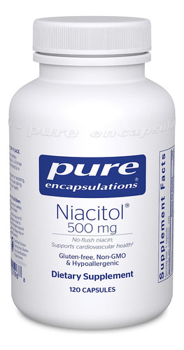 Encapsulaciones Puras Niacitol 500 Mg Niacina Hipoalergénica