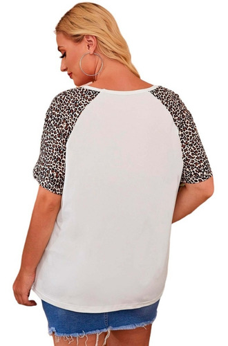 Blusa Blanca Con Estampados En Mangas Y Bolsillo 3xl (18)