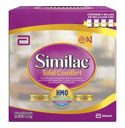 Leche de fórmula en polvo Abbott Similac Total Comfort 1&2 en caja de 1 de 1.4kg - 0  a 12 meses