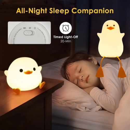 Lámpara Night Bank Para Niños Cute Duck, 2 Unidades