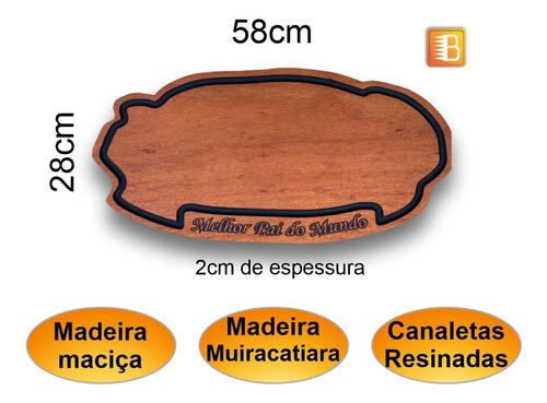 Imagem 2 de 6 de Tabua Para Churrasco Madeira Muiracatiara Maciça Resistente