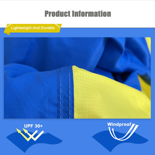 Tela Impermeable De Nailon Ripstop Para Refugio Solar Azul Y Amarillo