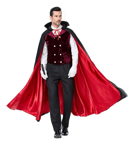 Capa Vampiro Adulto Magico Halloween Fantasia Longa Vampiro