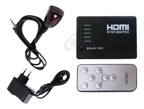 C E Hdmi 5x1 5 Port Switch Switcher With Ir Remote Supp