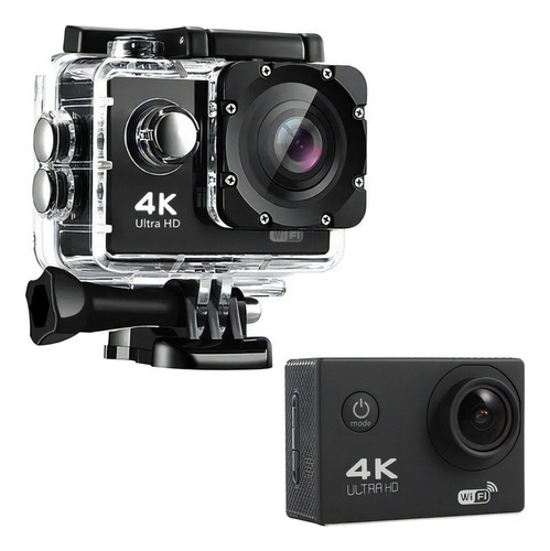 Câmera Filmadora 4k Action Sport Pro Ultrahd Wifi Acessórios Cor Preta