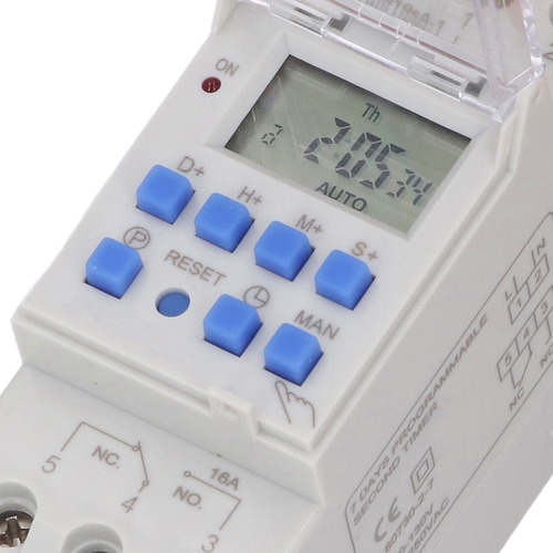 Temporizador Programable, Riel Din, 16 A, 24 Horas, 7 Días,