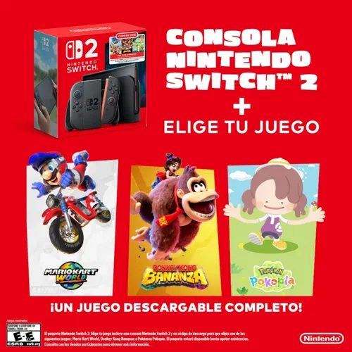 Consola Nintendo Switch 2: Elige Tu Juego Negro
