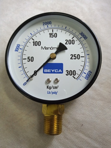 Manometro Beyca Ø 100 Mm. Rosca 1/2 Inferior . 300kg.