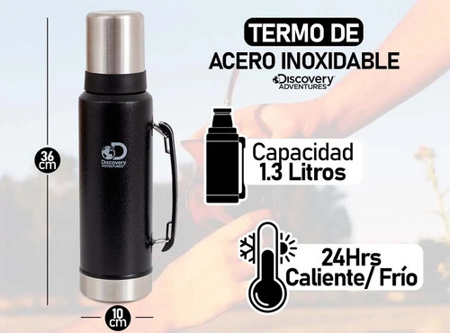 Imagen 3 de 6 de Termo Matero Discovery 1,3 Lts Acero Inoxidable Pico Cebador