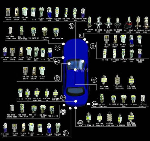 Bombillo Muelita Led T10 8 Led Cluster Cocuyo Techo (par)