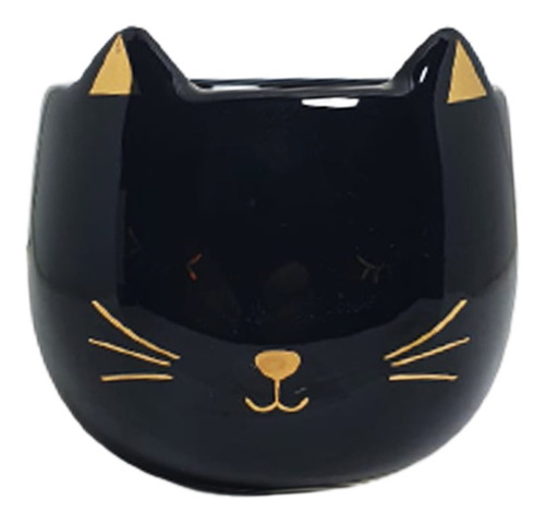 Cachepot Vasinho Porta Treco Gatinho Soninho Preto