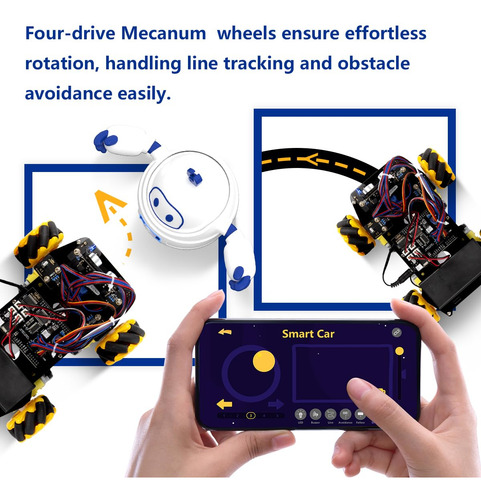 Kit Coche Robot Inteligente 4wd Arduino Ide Mmg