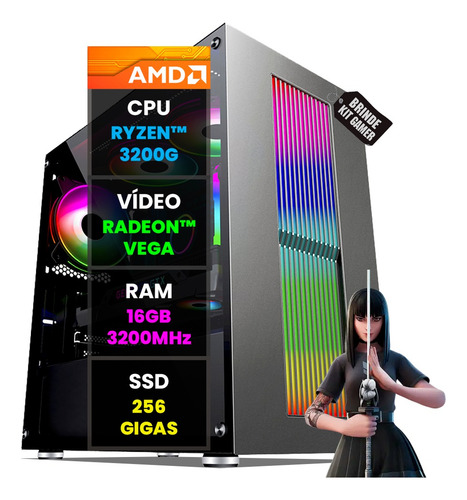 Computador De Mesa Nolag Nolag_a8960016gb 256 Gb Com Processador Amd Ryzen 3200g
