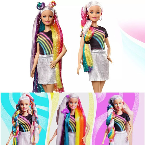 Imagen 8 de 8 de Barbie Peinado De Arcoíris Brillante Muñeca Barbie Original