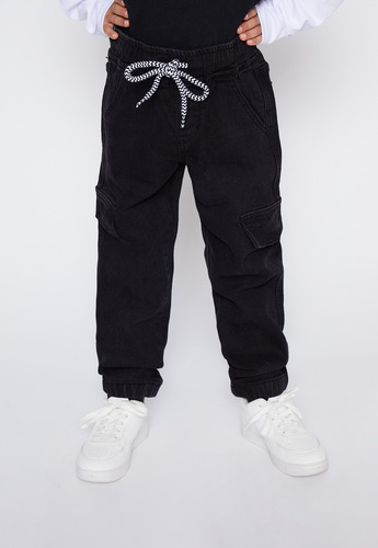 Jeans Niño Negro Cargo Soft Family Shop