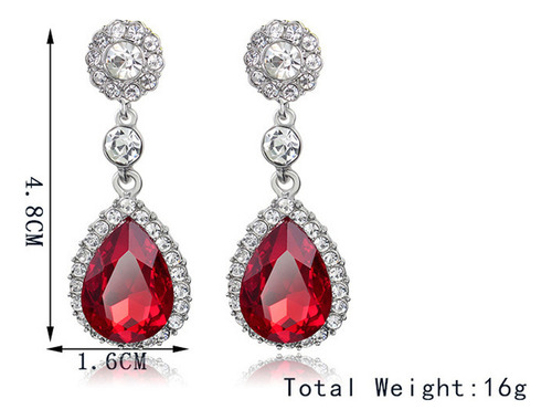 Pendientes De Cristal En Forma De Gota Para Mujer, Aleación
