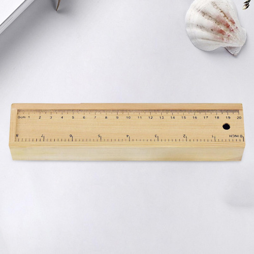 Estuche De Madera Para Lápices, Tapa De Regla, Altura 3cm