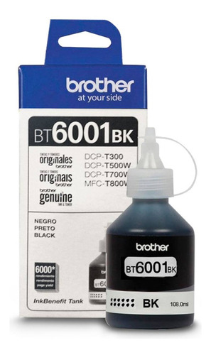 Tinta Brother Bt6001bk Original T300 / T500 / T700 /t800