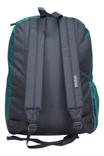 Mochila Backpac Escolar Jansport Cross Town Reforzada Deep J Verde Oscuro Liso
