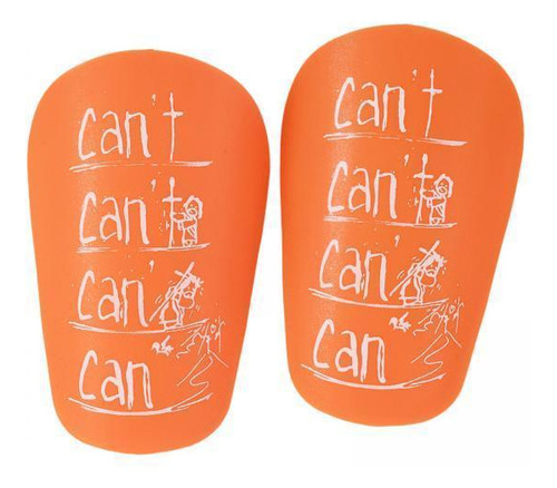 2 X 2 Uds Mini Espinilleras De Fútbol Funda Naranja 8cmx5cm