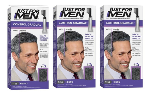 Pack X3 Just For Men Control Gradual Negro