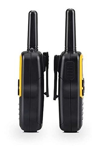 Walkie Talkie 22 Canales Con Linterna Led Pantalla Lcd 4 Pzs Negro Con Amarillo