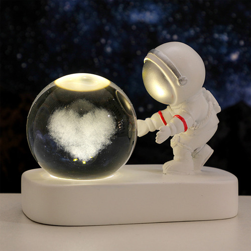 C Night Light Astronaut Sky Crystal Ball, Escritorio Ilumina