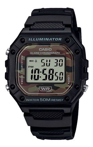 Reloj Digital Casio Illuminator W-218h-5bvc Camuflaje Hombre
