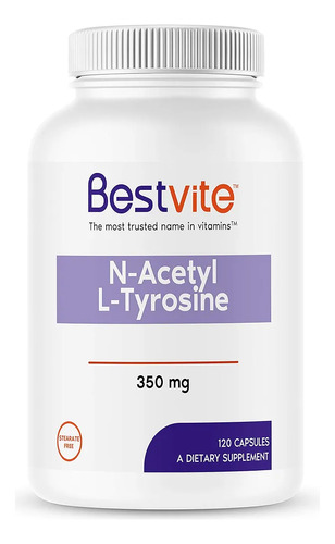 Bestvite N-acetil L-tirosina 350mg Tyrosine(120 Cáps) - 