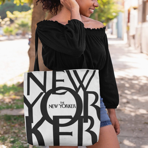 The New Yorker Tote Bag Bolsa De Tela Shopping Bag Color Asa Negra