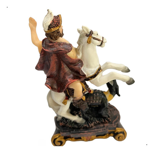Imagem São Jorge Dragão Resina 11,5cm Importada