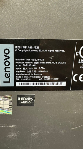 Lenovo Ideacentre Aio 5 24alc6 En Desarme Venta Solo Partes (Usado)