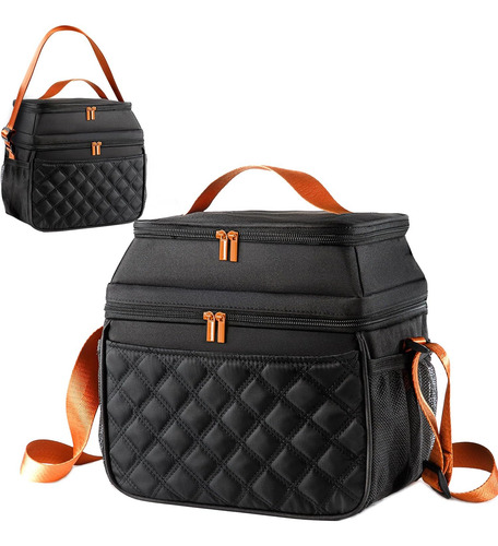 Lonchera Grande Para Mujer, Lonchera Grande De Doble Cubiert