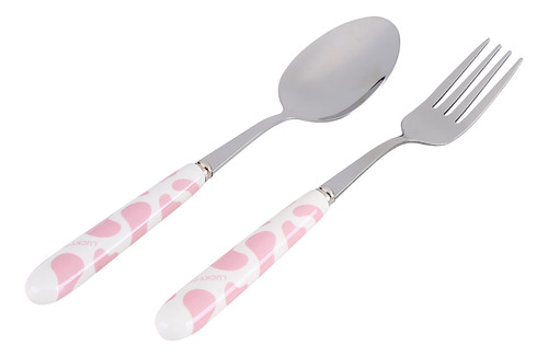 Juego De Vajilla Rosa, 2 Piezas, Cuchillo, Tenedor Y Cuchara