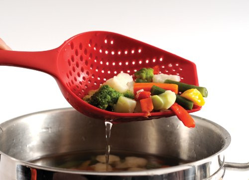 Colador Norpro Scoop, Grande, Rojo
