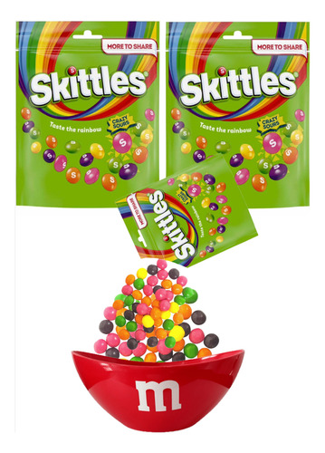 3 Skittles Crazy Sours 318g Cada + Bowl M&ms Grátis